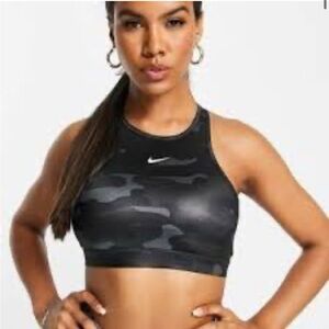 Nike Black Camo Sports Bra Medium Impact Moisture-Wicking